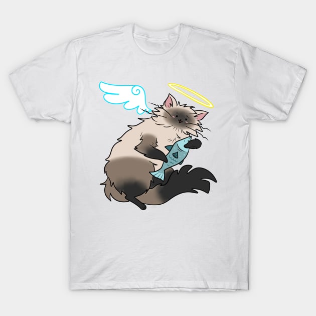 Fluffy Siamese Cat Angel T-Shirt by saradaboru